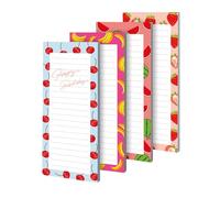 Generisch per appunti con design a frutta, confezione da 4 con funzione a strappo, per ufficio, piccoli note a righe, per casa, scuola, ufficio, lezioni, viaggi, lavoro, lista delle