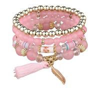 Generisch Per Colori Scelta Impilabile Anelli Bungee String Beaded Braccialetto Multi Color Bridesmaid Accessori Per Bracciale Gioielli In Acciaio, Taglia unica, Plastica