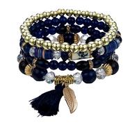 Generisch Per Colori Scelta Impilabile Anelli Bungee String Beaded Braccialetto Multi Color Bridesmaid Accessori Per Bracciale Gioielli In Acciaio, Taglia unica, Plastica