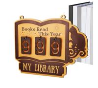 Generisch per libro tracker, decorazione da parete in legno per libreria, cartello per visualizzare libri letti, per parete, angolo studio, soggiorno, angolo lettura