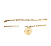 Generisch Per Naturale Mm Anelli Bracciale Lettere, Bracciale a Quattro Dischi Monogrammi, Gioielli Personalizzati per Donne e Adolescenti In Mm Perla Scelta Gioielli, Taglia unica, Metallo