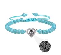 Generisch Per Polso Coppia Gioielli Coppie I Love You 1 Linguaggi Braccialetti Gioielli Per San Valentino Compleanno Blu Naturale Bracciale Argento Gioielli, Taglia unica, Cristallo artificiale