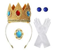 Generisch per travestimento - Include orecchini a spilla, guanti da principesse, tiara da donna, per carnevale, maschera, cosplay e feste