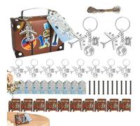 Generisch Piccola valigia, scatola regalo per feste in valigia, 10 set di scatole per cioccolatini con biglietto da viaggio, portachiavi in lega di zinco per aeroplani terrestri - vintage viaggio nel