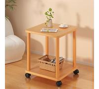 Generisch Piccolo tavolino laterale in legno con ruote, tavolo da caffè a 2 piani per vivere la stanza e la camera da letto, design funzionale, versatile Coffee Tables, convenient Furniture for Any