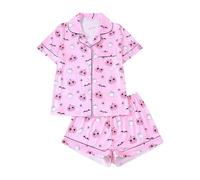 Generisch Pigiama camion dei pompieri dinosauri escavatore trattore treno pigiameria due pezzi pigiameria famiglia pigiama, Pajama C9-rosa, XXL