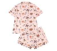 Generisch Pigiama camion dei pompieri dinosauri escavatore trattore treno pigiameria due pezzi pigiameria famiglia pigiama, Pajamas C12-beige, S