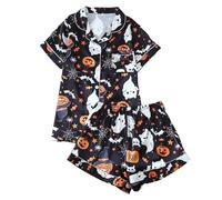 Generisch Pigiama camion dei pompieri dinosauri escavatore trattore treno pigiameria due pezzi pigiameria famiglia pigiama, Pajamas C13-nero, L