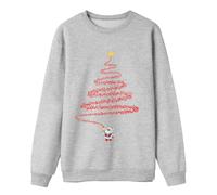 Generisch Pigiama da bambina 152 inverno casual maglione con stampa a lettere, felpa leggera per bambini, adatto per la famiglia, pigiama da donna e gatto, grigio., 10 anni