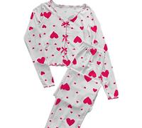 Generisch Pigiama da donna, dolce e alla moda, per il tempo libero, in due pezzi, per la primavera e l'autunno, biancheria da notte a maniche lunghe, camicia da notte e pantaloni da pigiama, leggero