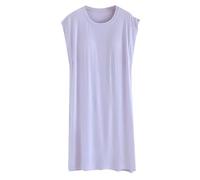 Generisch Pigiama da donna imbottito senza maniche, tinta unita, lunghezza media, abbigliamento per la casa, PP1, L