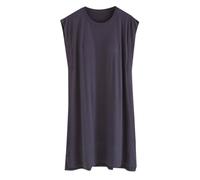 Generisch Pigiama da donna imbottito senza maniche, tinta unita, lunghezza media, abbigliamento per la casa, grigio., XXL