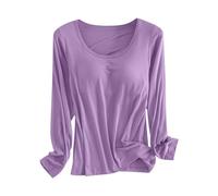 Generisch Pigiama da donna in pile, con scollo rotondo, biancheria da notte, termica, vestibilità aderente, morbido, invernale, a maniche lunghe, per la casa, con integrato, Blu marino, XL
