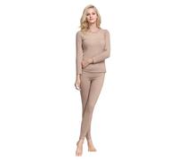 Generisch Pigiama da donna, lungo, a maniche lunghe, per la casa, per l'inverno, da notte, in due pezzi, per l'autunno, l'inverno, caldo, girocollo, a maniche lunghe, con pantaloni caldi, M-6Xl