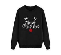 Generisch Pigiama da donna, lungo, invernale, caldo, casual, senza cappuccio, con cappuccio, alla moda, per la famiglia, adatto per ragazzi, 152 in spugna, Nero , L