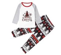 Generisch Pigiama di Natale Famiglia Set Natale Famiglia Abbinamento Pigiama Con Cappuccio Tuta in Pile Inverno Caldo Zip Up Tutina Per Papà, D-nero., 3 anni
