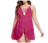 Generisch Pigiama estivo da donna Feel Home Rock Set da donna, lingerie sexy 2026, biancheria intima sexy da donna, rosa intenso, XXL