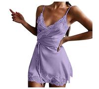 Generisch Pigiama Home Lose Biancheria intima da donna, camicia da notte allentata, lingerie sexy 2025, biancheria intima da donna, set biancheria intima sexy, Lilla, XL