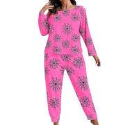 Generisch Pigiama intero da donna, per Halloween, carnevale, con maglia a maniche lunghe, ideale per serate accoglienti a casa, comodo pigiama con stampa festosa, indossabile tutto l'anno, facile da