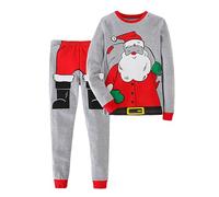 Generisch Pigiama natalizio a maniche lunghe, con stampa, 2 pezzi, per le notti festive, grigio., 2-3 Jahre