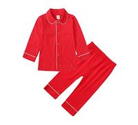 Generisch Pigiama natalizio da ragazzo, a maniche lunghe, con cardigan, pantaloni come comoda biancheria da notte in due pezzi, per bambini, b, 1-2 Jahre