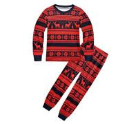 Generisch Pigiama natalizio per bambini, a maniche lunghe, motivo natalizio, design festivo, in tessuto comodo, per il riposo notturno, RD1, 18-24 Monate