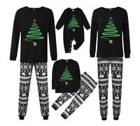 Generisch Pigiama natalizio per famiglie, set pigiama lungo + pantaloni, pagliaccetto per Capodanno, pigiama natalizio in due pezzi, per papà, mamma, bambini, per Natale, matching, B1, 2-3 Jahre