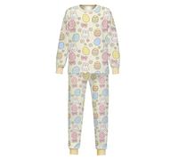 Generisch Pigiama pasquale con motivo pasquale per bambini, comodo pigiama per ragazzi e ragazze, adatto per tutta la famiglia, Giallo chiaro, 8-9 Anni