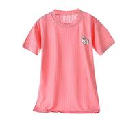 Generisch Pigiama per bambini, morbido, stile sottile, a maniche corte, per la casa, pigiama, stampa coniglio, pigiama bruco, Colore: rosa., 4-5 Jahre