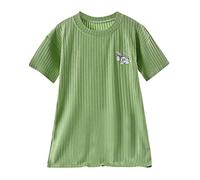 Generisch Pigiama per bambini, morbido, stile sottile, a maniche corte, per la casa, pigiama, stampa coniglio, pigiama bruco, verde, 12-18 Monate
