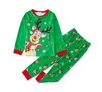 Generisch Pigiama per bambini, per Natale, set di biancheria da notte per il tempo libero, per bambini, verde, 5-6 Jahre