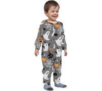 Generisch Pigiama per bambini ragazza 134 L'outfit da quattro pezzi genitore-bambino con stampe a cartone animato per Halloween 2024 (stile bambino) Lingerie pubblicità, grigio., M/6M