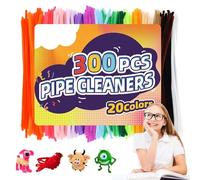 Generisch Pipe Cleaners Craft, Chenille Stems, Colorful Art Supplies, Materiale flessibile, Soft Wire Design, 300 Pack Multicolor, for Kids Festival Projects, Girls, Boys Holiday Crafts,