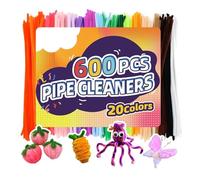 Generisch Pipe Cleaners Craft, Chenille Stems, Colorful Art Supplies, Materiale flessibile, Soft Wire Design, 300 Pack Multicolor, for Kids Festival Projects, Girls, Boys Holiday Crafts,