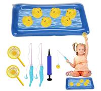 Generisch Piscina gioco di pesca per bambini - Gioco di pesca magnetico - Stagno gonfiabile interattivo con anatre galleggianti per genitori-bambino attività estate compleanno prezzi annuali