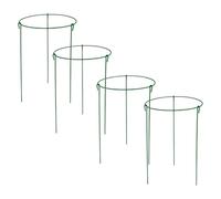 Generisch Plant Support Stands 4 Pack | Iron, 9,8 in x 15,6 in, 800 g | Heavy Duty Peony Cage, Ring Open Support for Roses, Pomodori, Lavanda, Hydrangeas
