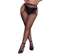 Generisch Plus ritagliato collant a rete per le donne più vendute calze a rete progettati collant donna fantasia, Nero , Taglia unica