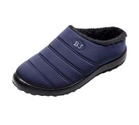 Generisch Plus Winter Outdoor Warm Velvet Keep - Pantofole da donna in feltro, 2025, con memory foam, chiuse, Blu, 43 EU