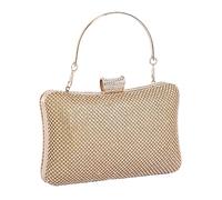 Generisch Pochette con strass | Borsa da sera glitterata - pochette da sposa con catena e maniglia per il trasporto, per feste, balli, banchetti, cerimonie, fidanzamenti, eventi, gold, Siehe