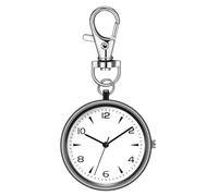 Generisch Pocket Watch, Key Chain Clips, 3,23 x 1,57 x 0,28 pollici Unisex Portable Quiet Clock + Lightweight Design, Quick Time Checks, Pocket Watch for Home, Workplace, Travel, Men and Women, Nero