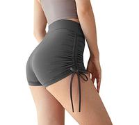 Generisch Pole Dance - Pantaloni da donna, con coulisse, per yoga, per il sollevamento dei fianchi, fitness, allenamento, abbigliamento esterno, per corsa, a tre punti, sportivi, 2 in 1, grigio., M