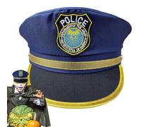 Generisch Policeman Cappello - Poliestere 21.26 in Cosplay Cap Regolabile | Light Role-Play Accessory Kids Costume Prop Cappello da ufficio per Halloween, Masquerade, feste a tema, eventi dress-up