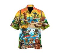Generisch Polo a maniche corte da uomo, camicia hawaiana, camicia estiva da golf, traspirante, per il tempo libero, camicia hawaiana