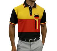 Generisch Polo da allenamento, da uomo, estiva, a maniche corte, per i campionati del mondo, alla moda, casual, da golf, traspirante, leggera, per il tempo libero, Nero 7., M