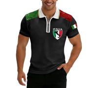 Generisch Polo da uomo, a maniche corte, da golf, basic, funzionale, estiva, traspirante, per uomo, golf, corsa, allenamento, alla moda, per il tempo libero, nero 1, M