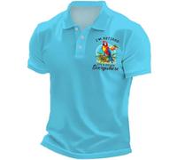 Generisch Polo da uomo con stampa retrò hawaiana "Io sono in pensione" per crociere estive 2025, Blu, 3XL