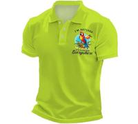 Generisch Polo da uomo con stampa retrò hawaiana "Io sono in pensione" per crociere estive 2025, verde, L