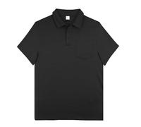 Generisch Polo da uomo Europa USA, design tinta unita, vestibilità larga, per il tempo libero, a maniche corte, traspirante, vista uccelli, Nero , XL