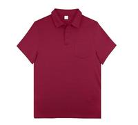 Generisch Polo da uomo Europa USA, design tinta unita, vestibilità larga, per il tempo libero, a maniche corte, traspirante, vista uccelli, Vino, S