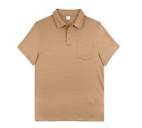 Generisch Polo da uomo Europa USA, design tinta unita, vestibilità larga, per il tempo libero, a maniche corte, traspirante, vista uccelli, cachi, L